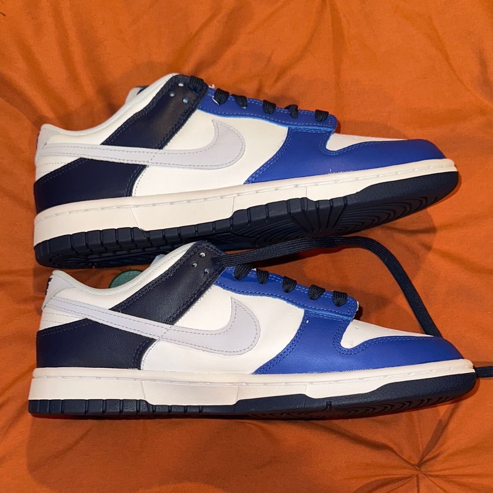 Nike Dunk Low Men's Royal Blue and White Sneakers - Picture 4 of 6